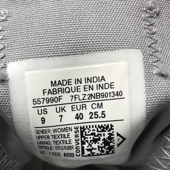 SANTA’S DEAL 🎄 NWT Converse Ctas OX Velvet Wolf Grey Women AUTHENTIC 557990F - Picture 7 of 8